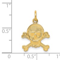 14K Yellow Gold Skull and Bones Charm view 4