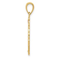 14K Yellow Gold Enameled Christmas Wreath Pendant with Bells view 2