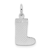 14K White Gold Christmas Stocking Charm view 3