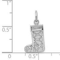 14K White Gold Christmas Stocking Charm view 4