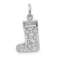 14K White Gold Christmas Stocking Charm view 1