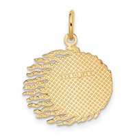 14K Yellow Gold Flaming Sun Charm view 3