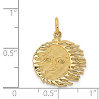 14K Yellow Gold Flaming Sun Charm view 4