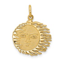 14K Yellow Gold Flaming Sun Charm view 1