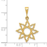 14K Yellow Gold Sun Charm view 4