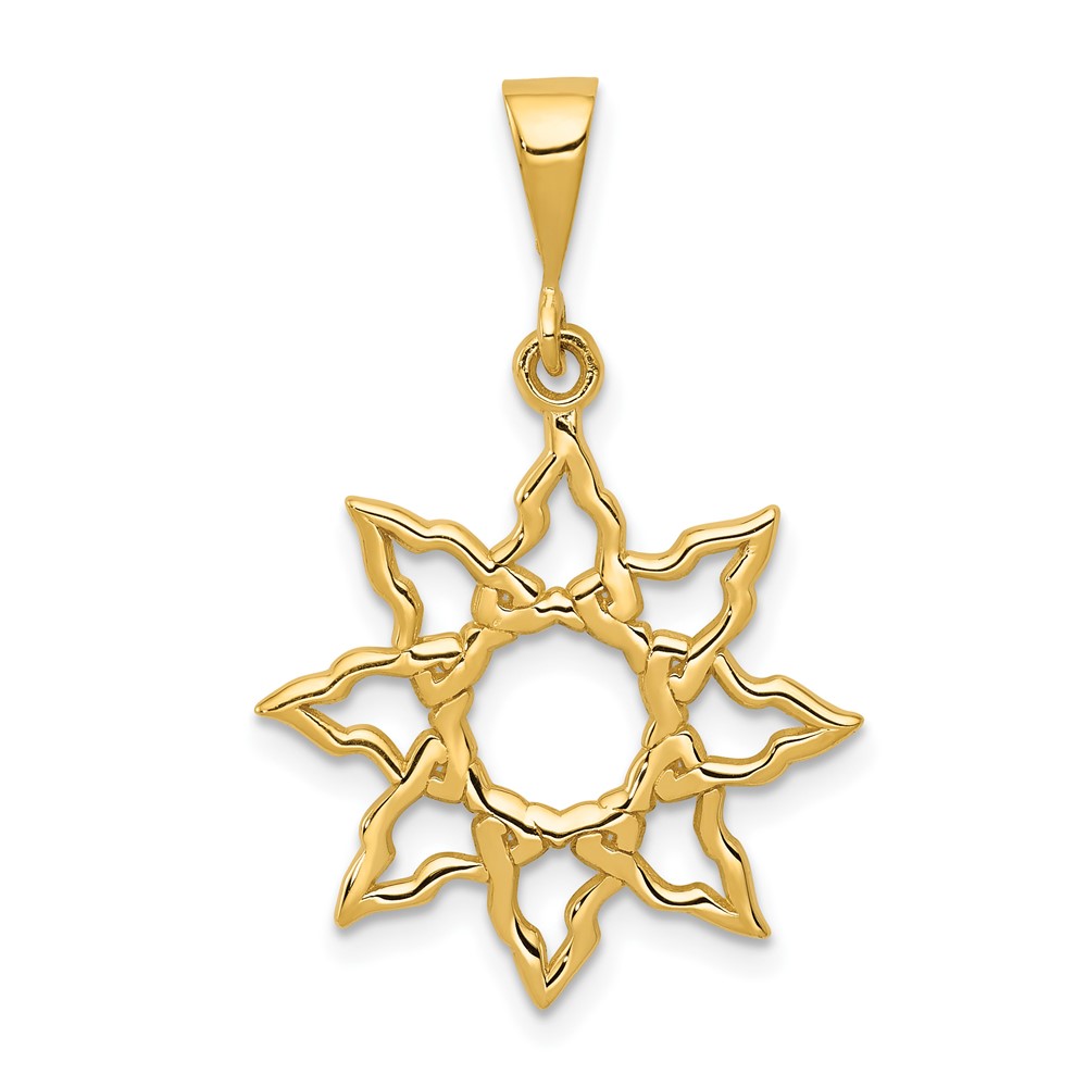 14K Yellow Gold Sun Charm