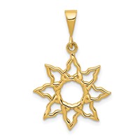 14K Yellow Gold Sun Charm view 1