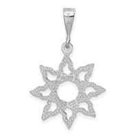 14K White Gold Sun Charm view 3