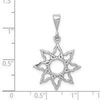 14K White Gold Sun Charm view 4