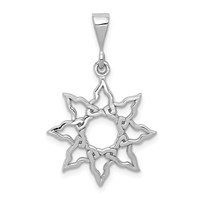 14K White Gold Sun Charm view 1