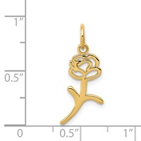 14K Yellow Gold Rose Charm view 4