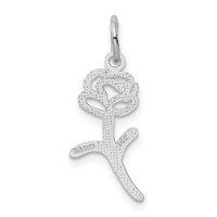 14K White Gold Rose Charm view 3
