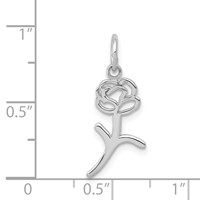 14K White Gold Rose Charm view 4