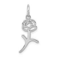 14K White Gold Rose Charm view 1