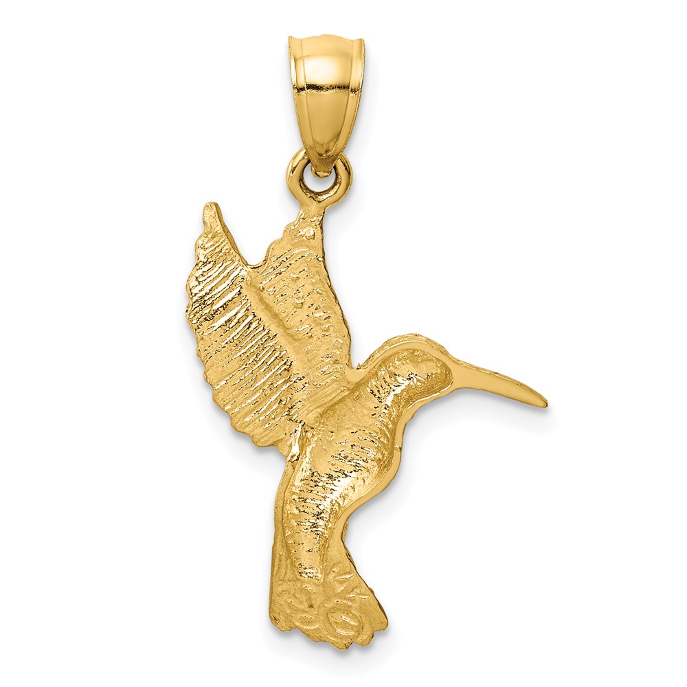 14K Diamond-cut Hummingbird Pendant (K3227)