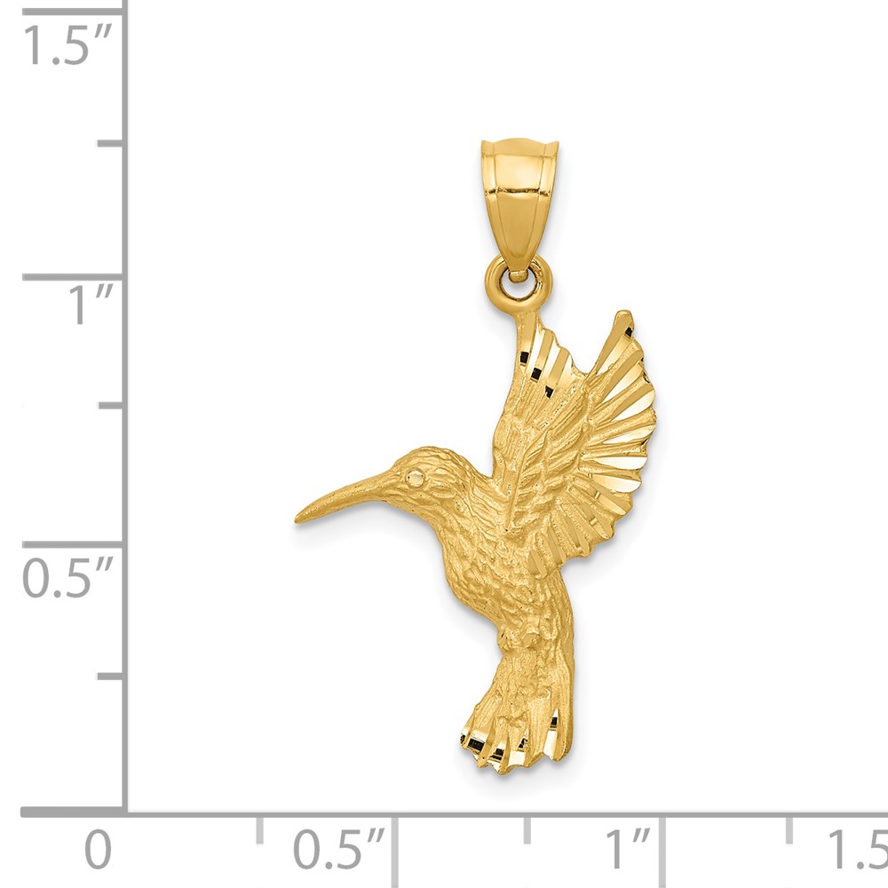 14K Diamond-cut Hummingbird Pendant (K3227)