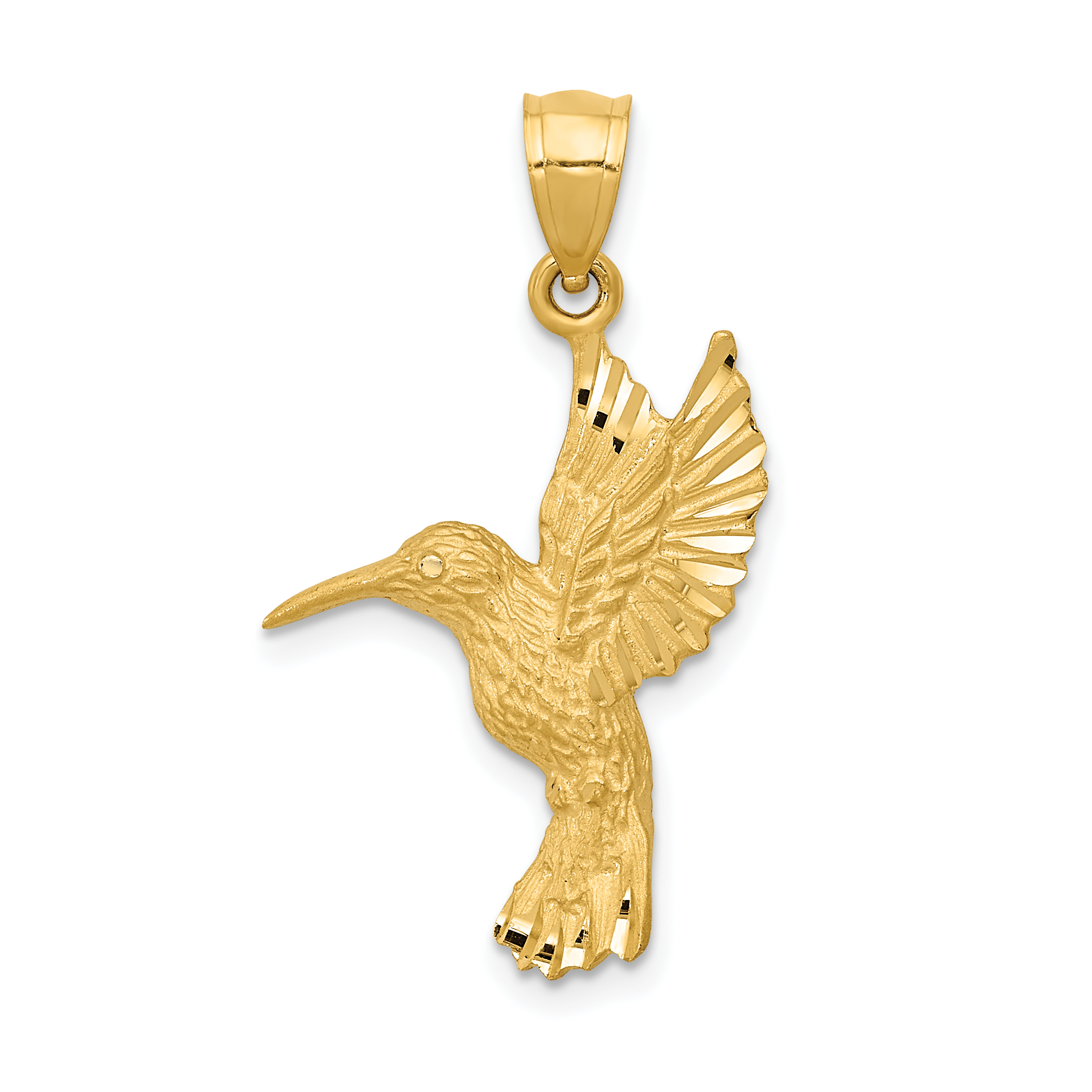 14K Diamond-cut Hummingbird Pendant (K3227)