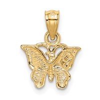 14K Diamond-cut Butterfly Pendant view 3