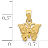 14K Diamond-cut Butterfly Pendant view 4
