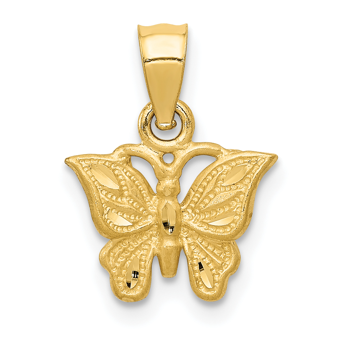 14K Diamond-cut Butterfly Pendant (K3233)