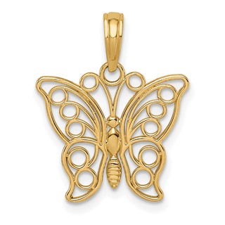 Gold Polished Butterfly Pendants