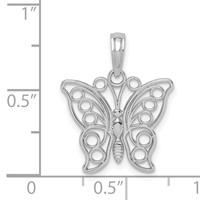 14K White Gold Cut-out Butterfly Large Pendant view 4
