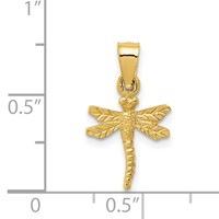 14K Yellow Gold Dragonfly Pendant view 3