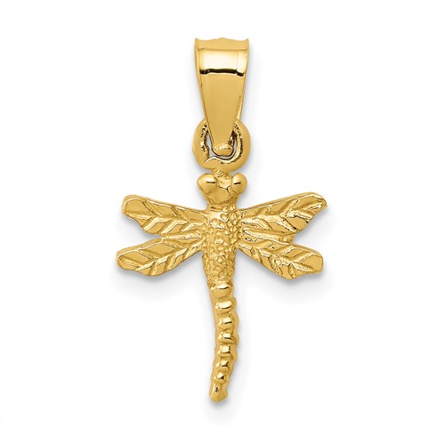 14K Yellow Gold Dragonfly Pendant