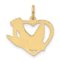 14K Dove in Heart Charm view 3