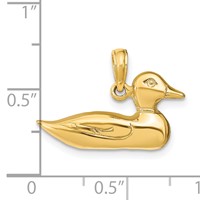 14K Yellow Gold Mallard Charm view 4