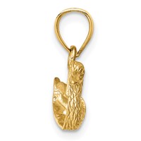 14K Yellow Gold Diamond-cut Duck Pendant view 2