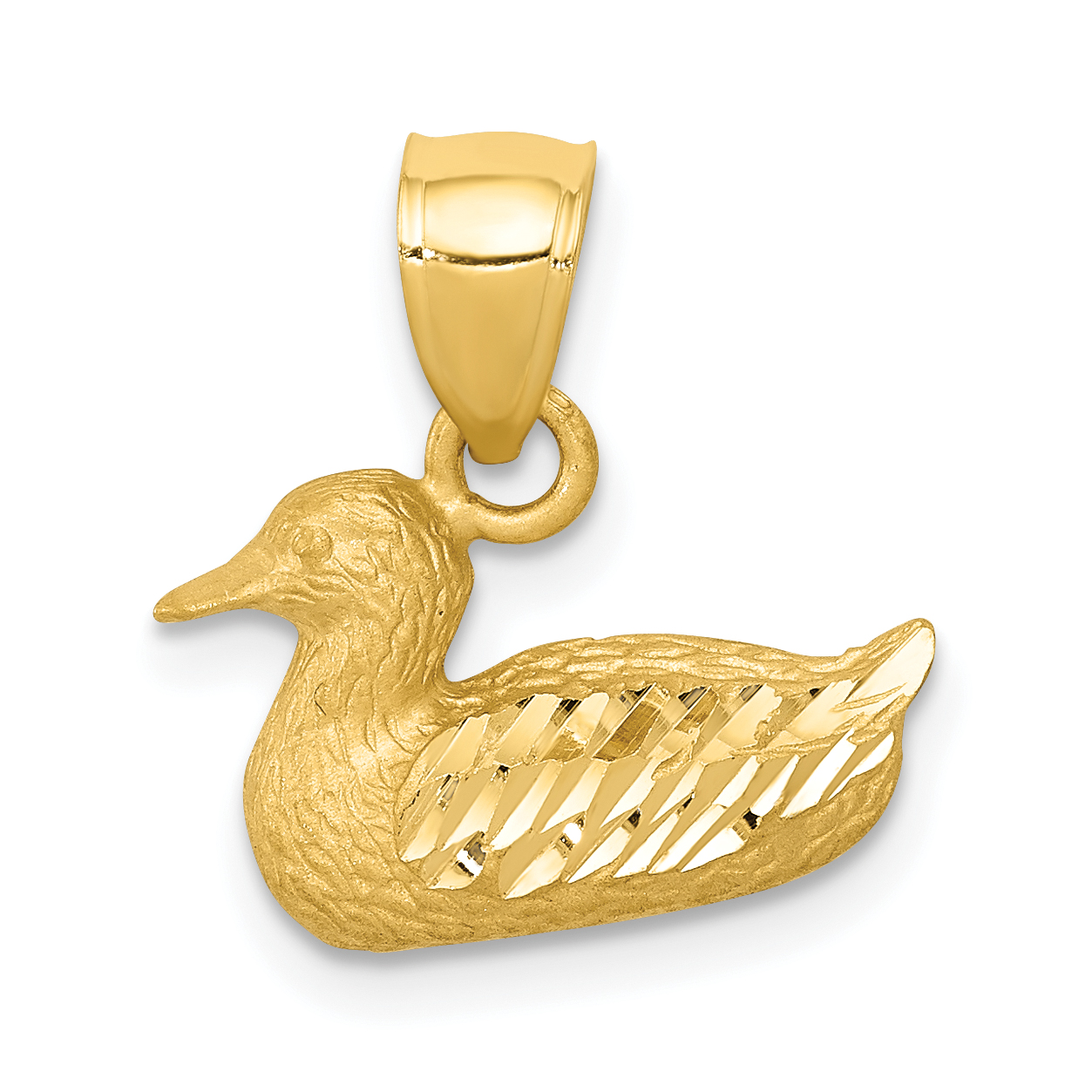 14K Diamond-cut Duck Pendant (K3266)