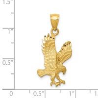 14K Yellow Gold Satin Diamond-cut Eagle Pendant view 4