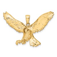 14K Yellow Gold Eagle Pendant view 3