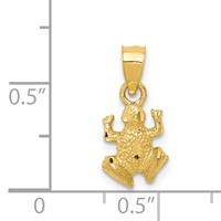 14K Diamond-cut Frog Pendant view 3