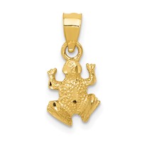 14K Diamond-cut Frog Pendant view 1