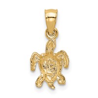 14K Yellow Gold Turtle Pendant view 3