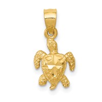 14K Yellow Gold Turtle Pendant view 1