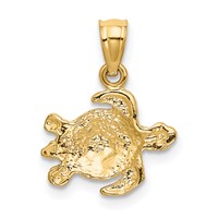 14K Yellow Gold Turtle Pendant view 3