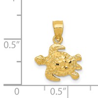 14K Yellow Gold Turtle Pendant view 4
