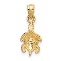 14K Yellow Gold Turtle Pendant view 3