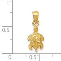 14K Yellow Gold Turtle Pendant view 4