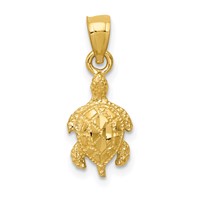 14K Yellow Gold Turtle Pendant view 1