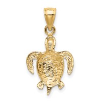 14K Yellow Gold Turtle Pendant view 3