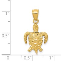 14K Yellow Gold Turtle Pendant view 4