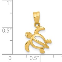 14K Yellow Gold Small Open Turtle Pendant view 4