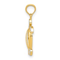 14K and White Rhodium Sea Turtle Pendant view 2