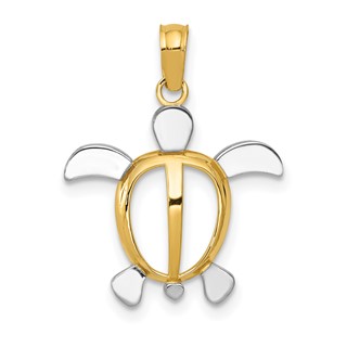 Gold Polished Turtle Pendants
