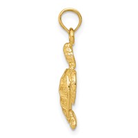 14K Yellow Gold Sea Turtle Pendant view 2