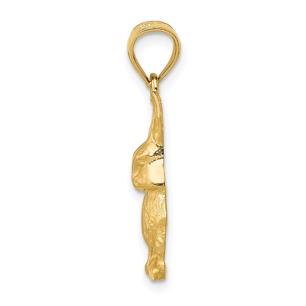 14K Diamond-cut Rabbit Pendant (K3317)